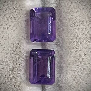 1.84 total carat weight - pair of emerald cut amethyst (Feb birthstone)